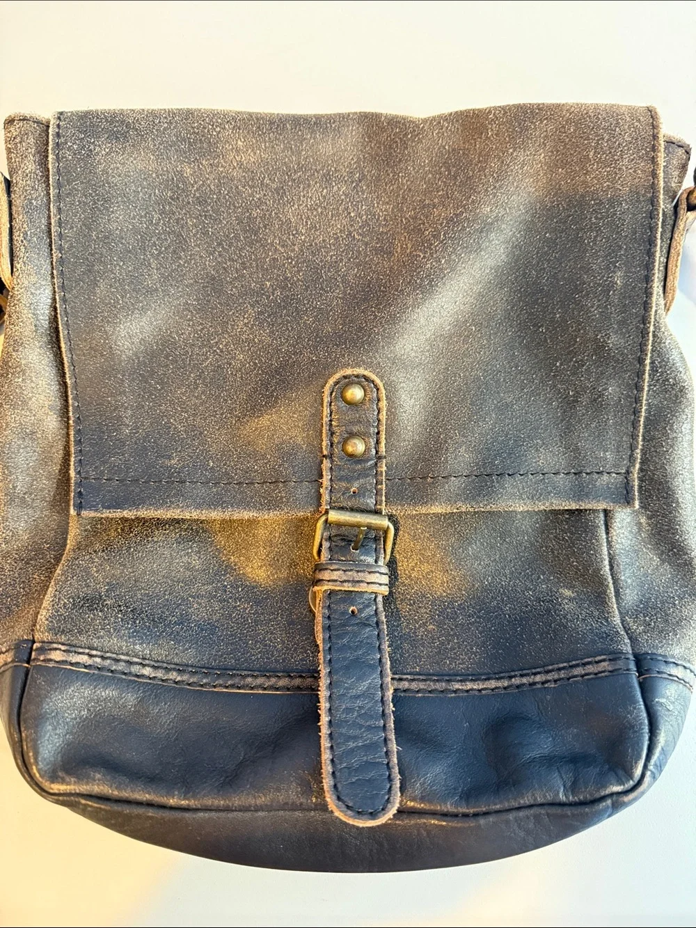 Wilsons Leather Vintage Brown and Black Men's Messenger Crossbody Bag
